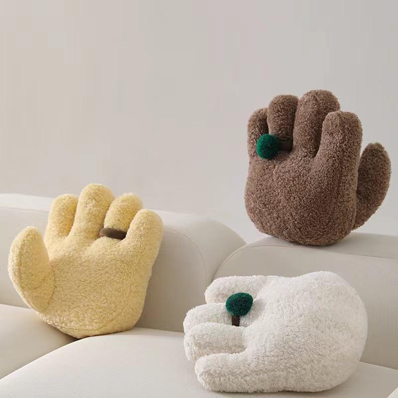 Nordic Style Palm Pillow Creative Simulation of Wearing Ring Five Finger Hand Shaped Solid Color Living Room Sofa Cushion Pillow