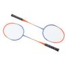 2 Pcs Badminton Racket Ferroalloy One Piece Skidproof Handle Orange Badminton Racquets Set for