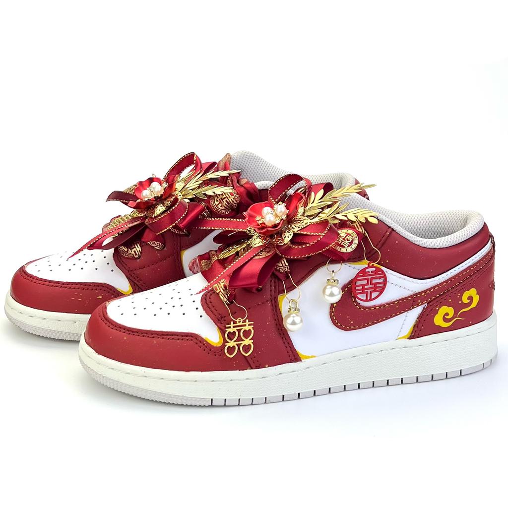 Jordan Air Jordan 1 Low SE Abrasion Resistant Low top Vintage Basketball Shoes Unisex Red White FQ8041-300(Team1716-)