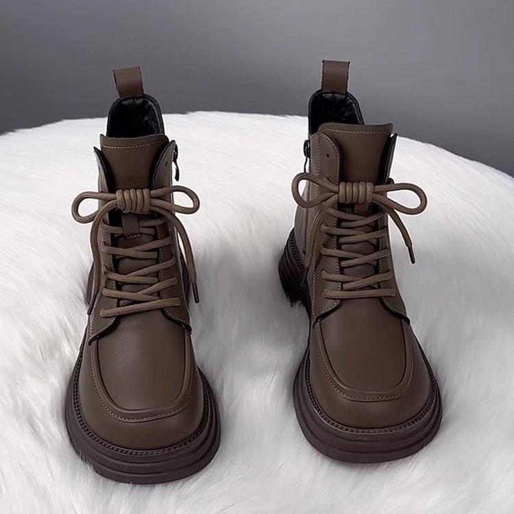 Женские хлопковые ботинки Мартин из мягкого кожаного вельвета, новые осенне-зимние 2025 года, теплые короткие ботинки на толстой подошве, универсальные на плоской подошве, утолщенные хлопковые ш