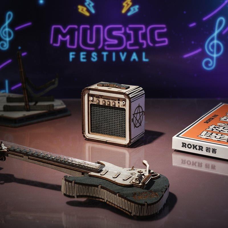 Robotime Wooden 3D Puzzle Electric Guitar