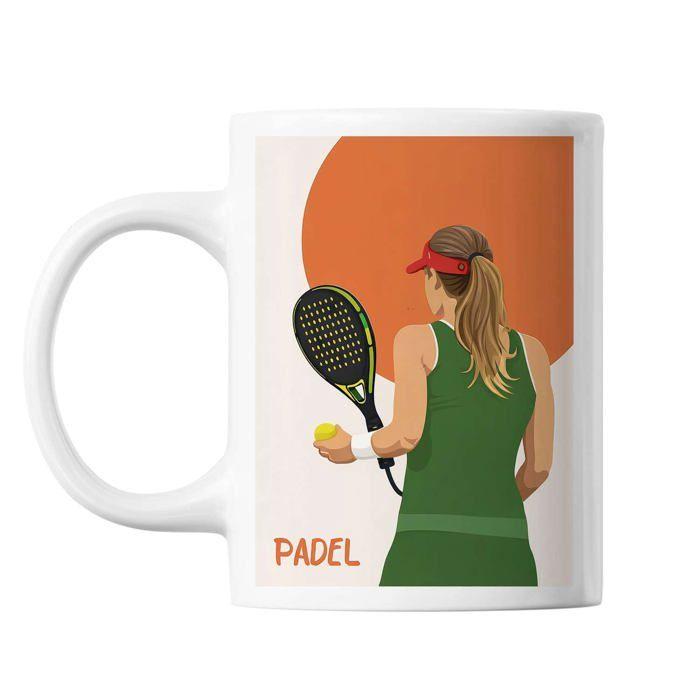 Mug en céramique - PLANETEE - Padel Femme Moderne - 325 ml - Impression recto‑verso - Lave‑vaisselle & micro‑ondes