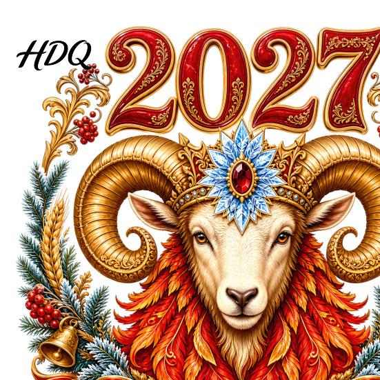 Электростатические наклейки 2027 Год Овцы Наклейка на окно Русская Счастливый Новый Год Статическая наклейка Зодиак Кухня Ванная Комната Настенное искусство Коза Стекло