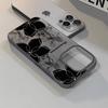 Black Flowers Phone Case For Iphone 17 17air 16 15 14 13 12 11 8 7 Pro Max Mobile Protective Case Soft Funda Cover