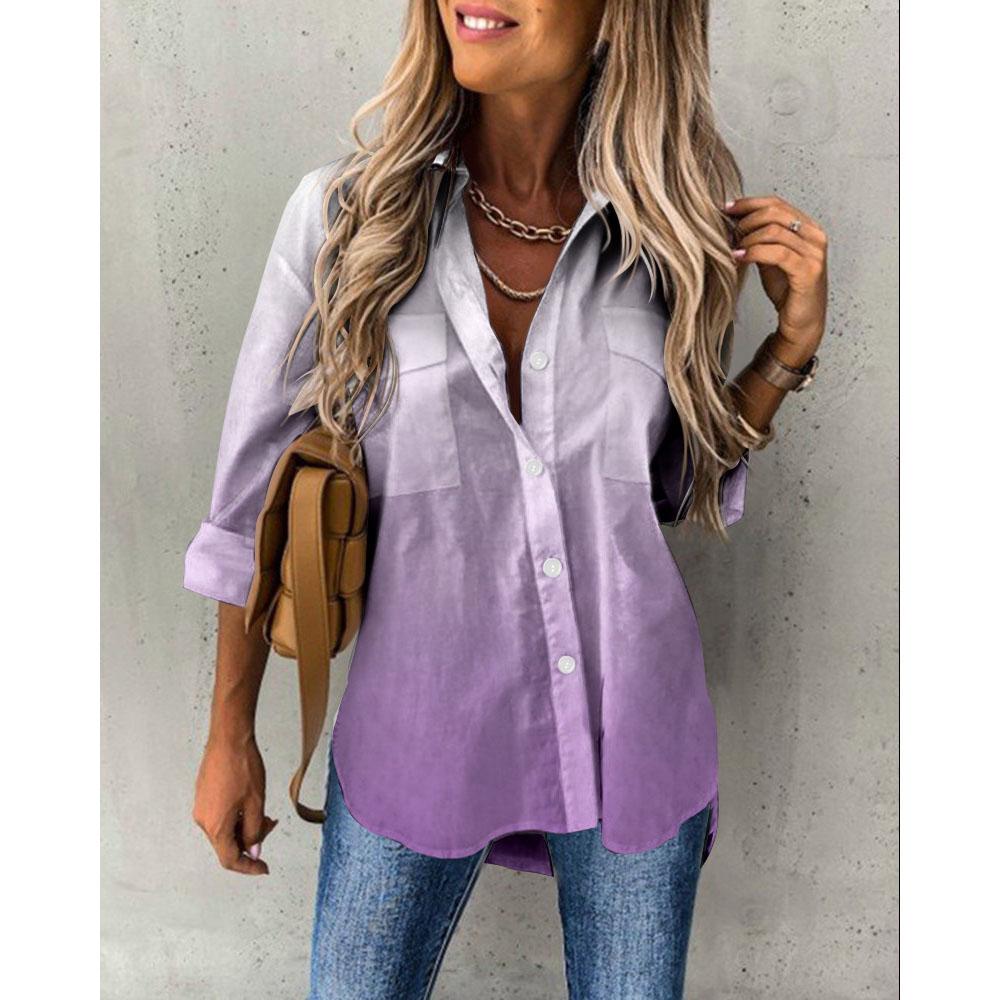 Women's Spring Fashion Casual Street Button Shirt Elegant and Comfortable Long Sleeve Loose Blouse Top Office Lady Clothing