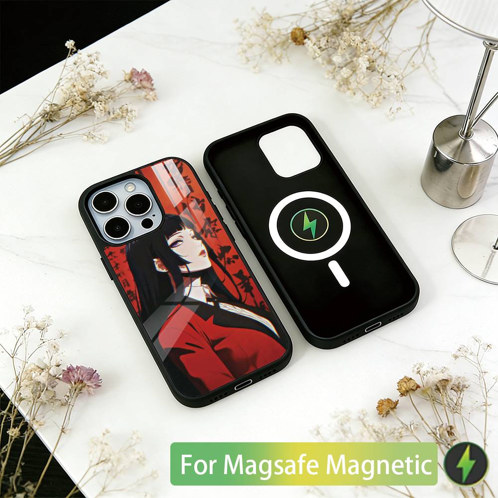 Чехол для телефона Kakegurui Yumeko Jabami для iPhone 17, 16, 15, 14, 13, 12, 11 Plus, Pro, Магнитный, Для Magsafe, Беспроводная зарядка
