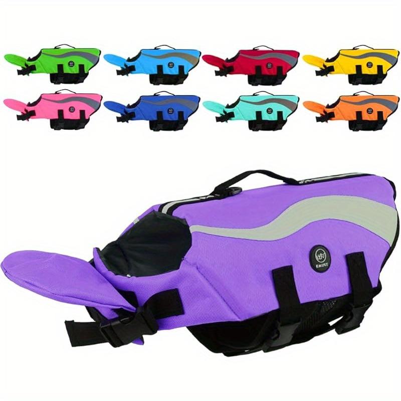 Регулируемый спасательный жилет для собак - повышенная плавучесть, прочная спасательная ручка для мелких и крупных пород, нейлоновый жилет для плавания с фиксатором