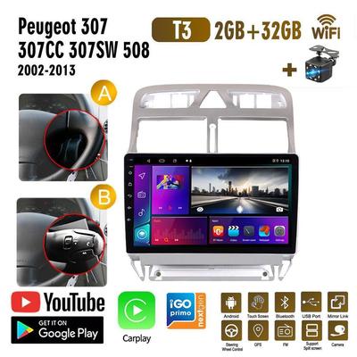 Автомобильный радиоприемник с GPS-навигацией на базе Android для Peugeot 307 307CC 307SW 2002-2013, мультимедийный стерео Wi-Fi видео 2din 2 DIN Carplay 2 + 32 ГБ