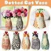 Cute Polka Dot Cat Vase Multicolor Tiny Animal Flower Vase Decorative Bottles  Home