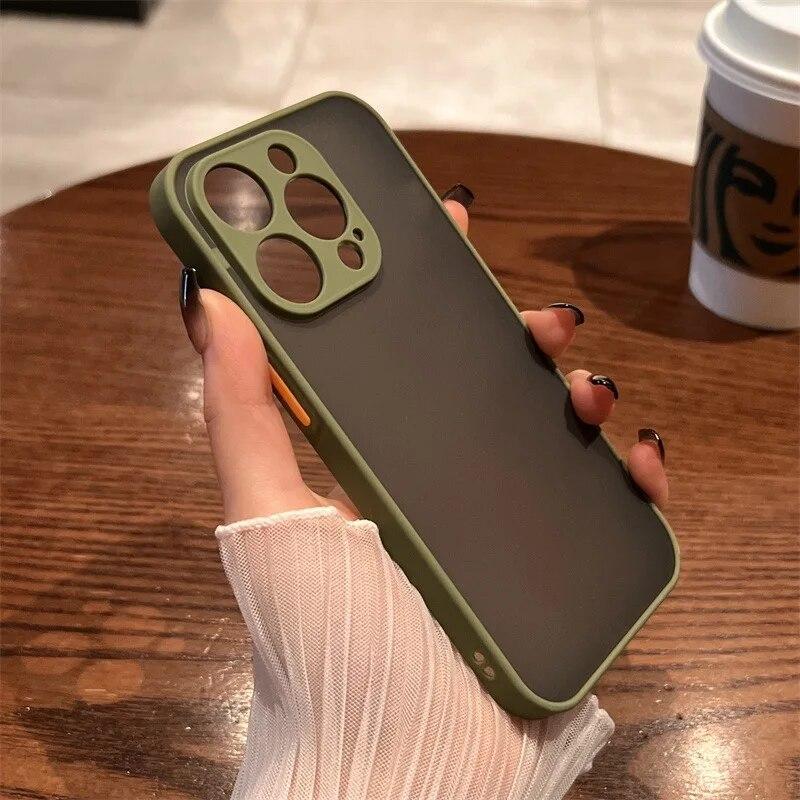 Luxury New Matte Transparent Phone Case For IPhone 13 12 11 Pro Max Square Shockproof Bumper Protect Cases Cover