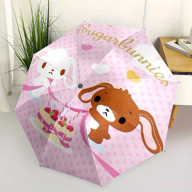 Sugarbunnies, Sanrio Automatic Open/Close Umbrella-Cute Umbrella with Cute Design, Portable 3-Fold Compact Umbrella for Men & Women, Hallowe