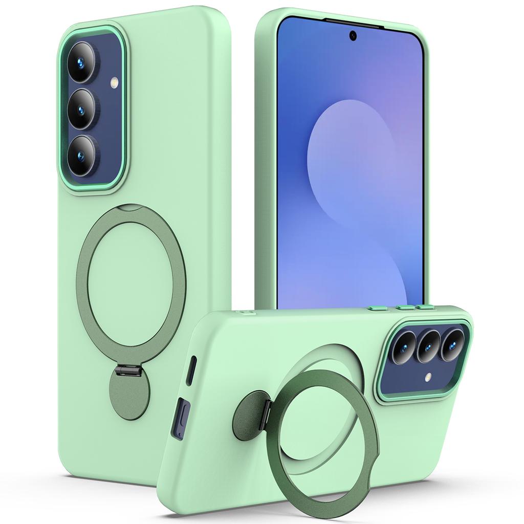 For Samsung Galaxy S25 FE Magnetic Case Rotating Ring Kickstand TPU + PC Back Cover