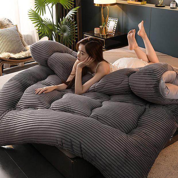 Матрас Magic Velvet Складное постельное белье Мягкий теплый наматрасник Трехмерный стеганый однотонный японский коврик татами