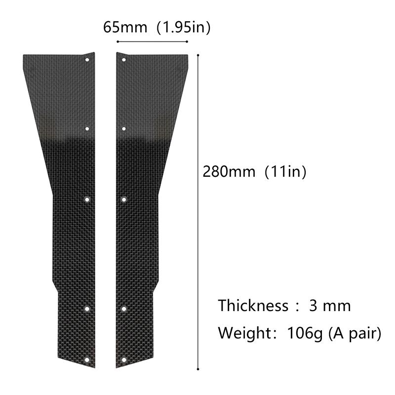2pcs Carbon Fiber Side Skirt Set for 1/7 ARRMA FELONY INFRACTION 6S LIMITLESS F1 V2 Car Truck Upgrade Parts ARA320509