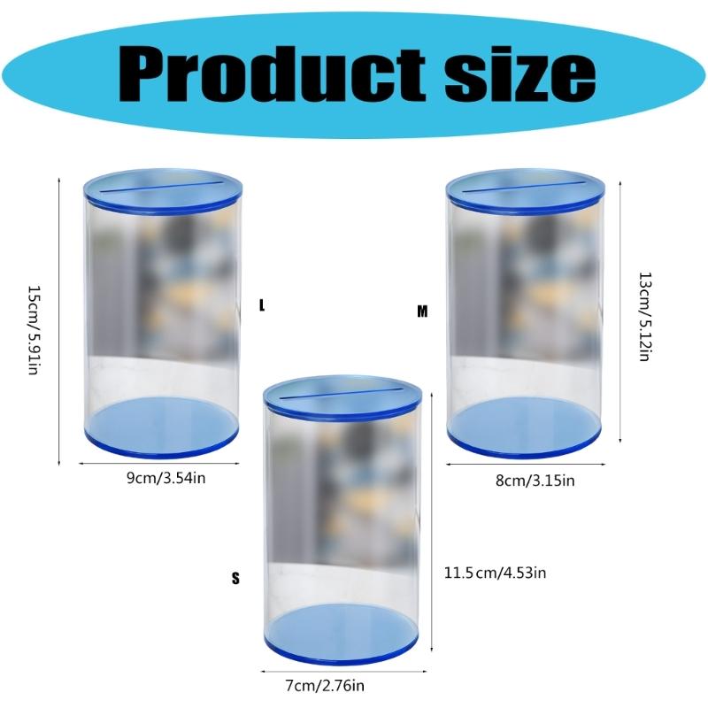 Современная прозрачная акриловая копилка, небьющаяся конструкция, легкий доступ к монетам, безопасна для детей, для дома, офиса
