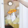 Halloween Umbrellas Ghost Hanging Decoration Home Office Indoor Outdoor Stained Glass Cartoon Ghost Wall Window Hanging Ornament