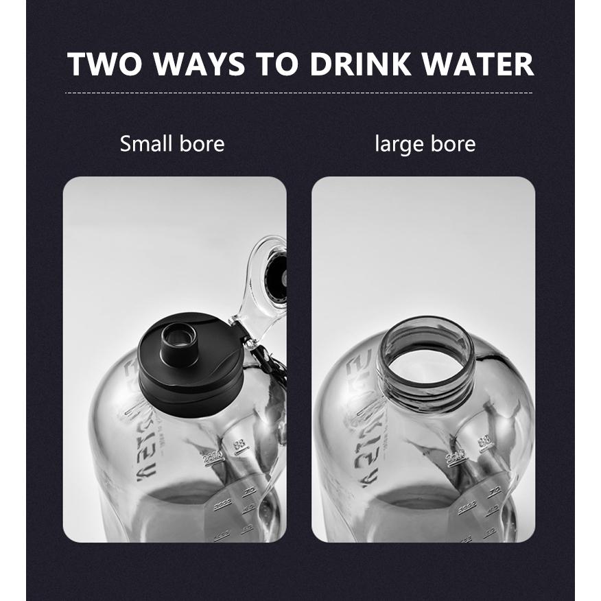 Большая емкость, большое ведро, прозрачные градиентные цветные высококачественные бутылки для воды, портативная спортивная бутылка для воды для фитнеса