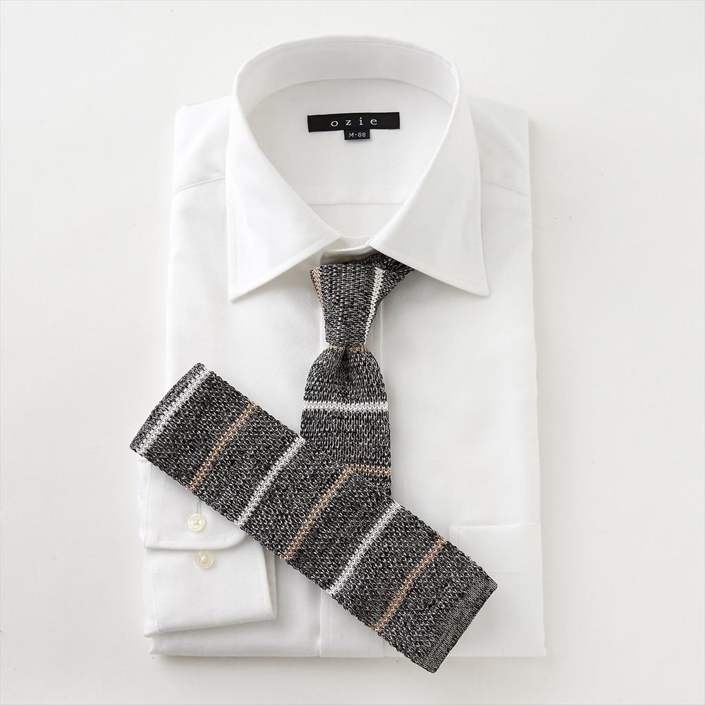 Галстук Галстук Черный [Ogier] Галстук/Вязаный 100% шелк/Узор каймы/Узкий Галстук/Тонкий NK-033