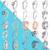 Wedding Ring 925 Silver Women Finger Rings Infinite Flower Princess Wishbone Heart Engagement Ring Popular