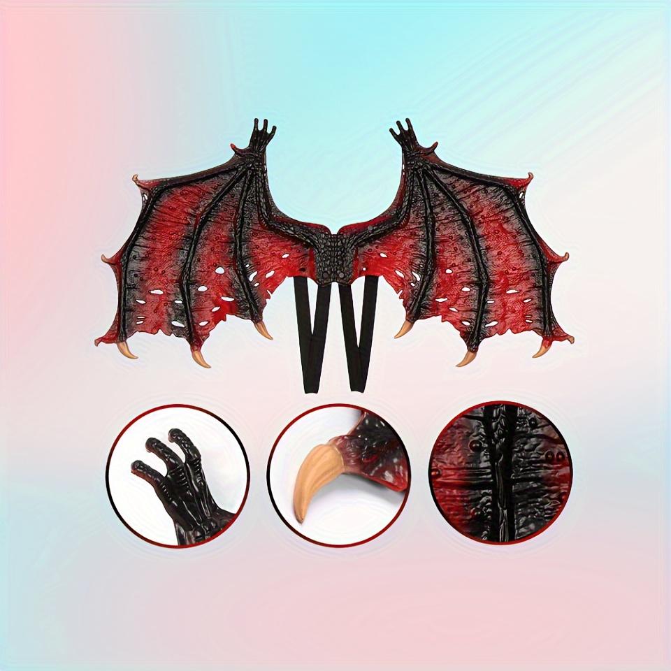 Премиум-классный реквизит для костюма готического дракона в стиле панк, реалистичные красные и черные крылья злого дракона и полумаска бычьего дьявола с