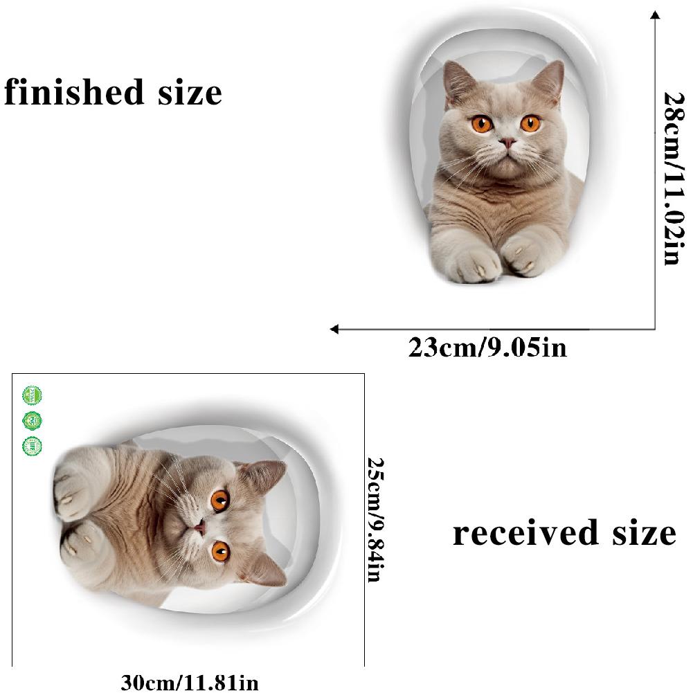 3D мультяшные яркие наклейки для туалета с котом, наклейки с милыми животными, собаками, белками для туалета, украшения ванной комнаты, водонепроницаемые наклейки