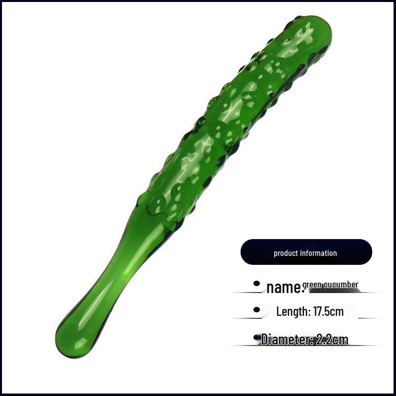 Семицветный хрустальный стеклянный дилдо-огурец для женской симуляции и эротического проникновения