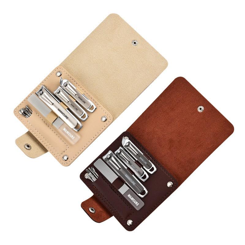 Portable Stainless Steel Manicure Set: Angled Nail Clippers, Pliers, Scissors