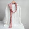 Retro Pleated Ramie Scarf Slender And Narrow Long Silk Scarf Japanese Mori Women Versatile Extended Neck Protector Scarf Shawl