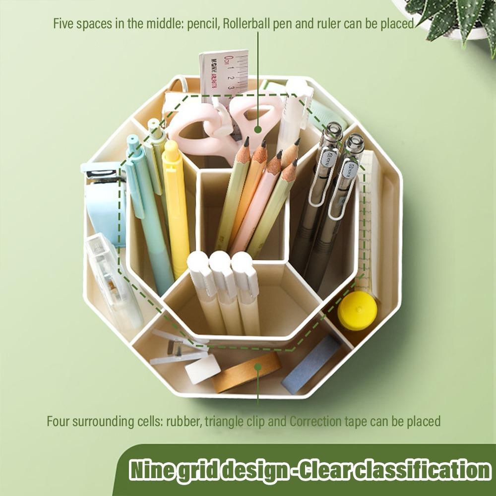 Вращающийся на 360 градусов держатель для ручек, косметический органайзер, коробка для кистей для макияжа, губная помада, карандаш для бровей, трубка для хранения канцелярских принадлежностей