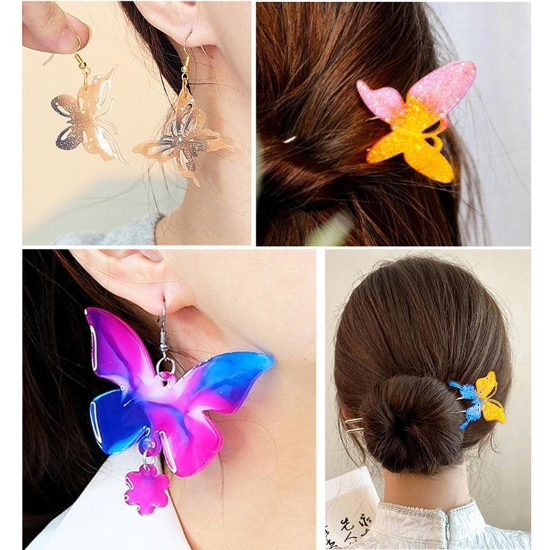 Форма для сережек, привлекательная форма для сережек в форме бабочки, индивидуальные силиконовые формы для ушных подвесок для энтузиастов рукоделия