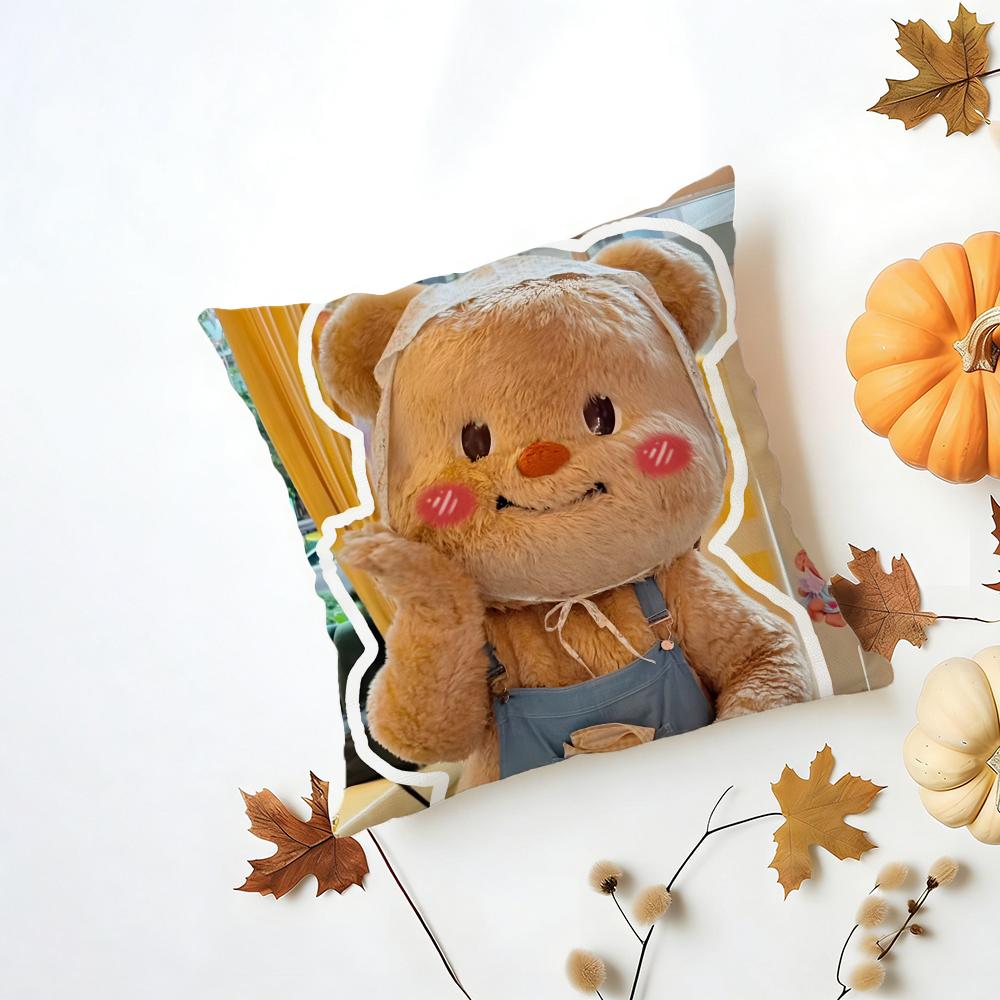 Butterbear Cushion Cover Iceland Washable Linen Soft for Daily Sofa Bed Home Room Decor
