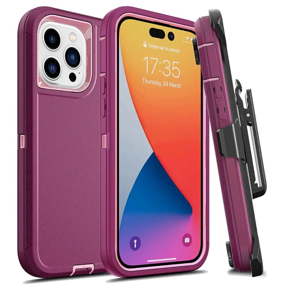Бронированный чехол OTT Phone BOX Военного класса для IPhone 17 16 15 14 Plus 13 12 Pro Max Ударопрочный с держателем-клипсой на ремень