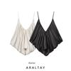 Araltay New Arrival Fashion Style Women's Clothing Fashion All-Match Minimalist Pure Color Silk Satin Texture Peplum Top 37760