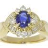 Ring K18 yellow gold/sapphire/diamond #4.5(US Size) 5g Women Used