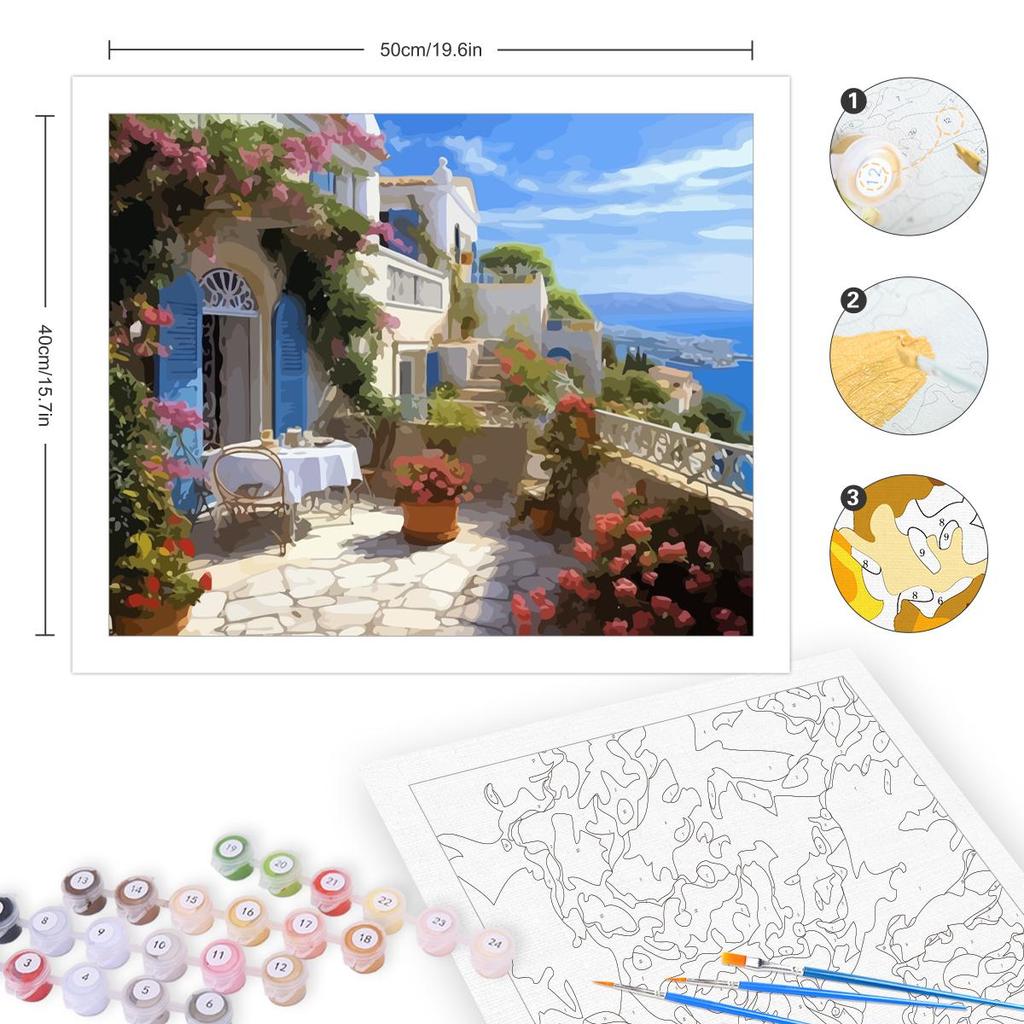 Рамка для акриловых фотографий по номерам, стартовые наборы, гавань, пейзаж, сделай сам, ручная роспись, рисунок по номерам, художественный подарок, 40x50 см