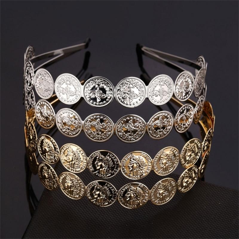 Элегантное золотое головное украшение с монетами Модные повязки на голову для костюма для танца живота и фестивальных аксессуаров Женские головные уборы для вечеринок