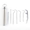 8шт портативный набор металлических зубочисток из нержавеющей стали многоразового использования для пикника на открытом воздухе