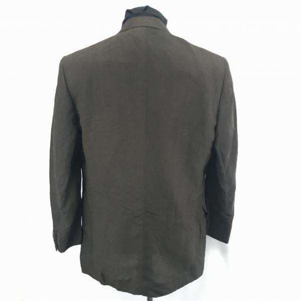 Сделано в Японии/ISSEY MIYAKE/Приталенный пиджак из смесовой ткани с ленном/5/LL/Темно-коричневый/Коллекция Весна/Лето(ИСПОЛЬЗОВАЛ)