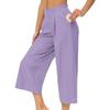 Женские однотонные брюки с эластичным поясом, свободные брюки, повседневные брюки