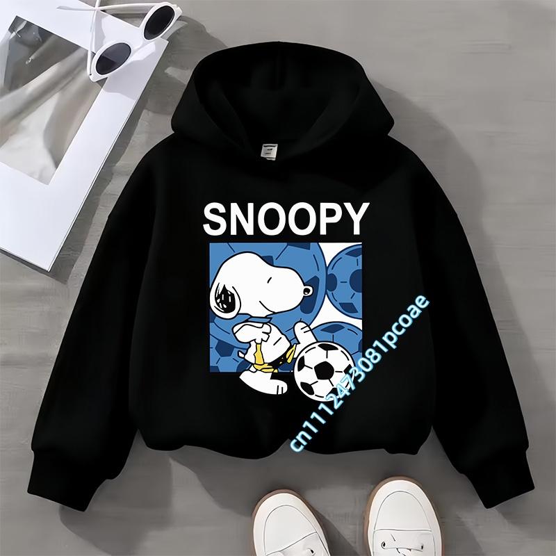 Snoopy children's hooded sweatshirt for boys, girls, casual top with cartoon print, long sleeve, autumn/winter collection