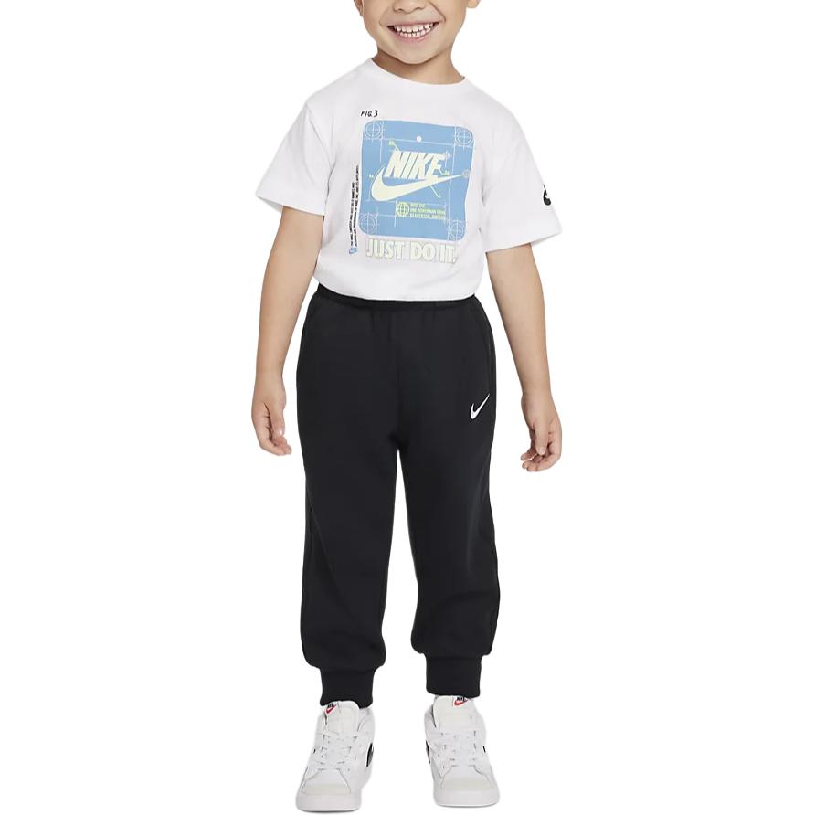 Nike Брюки полной длины Логотип бренда Удобная вязаная ткань с флисовой подкладкой Черный Для младенцев и малышей IB2542-010