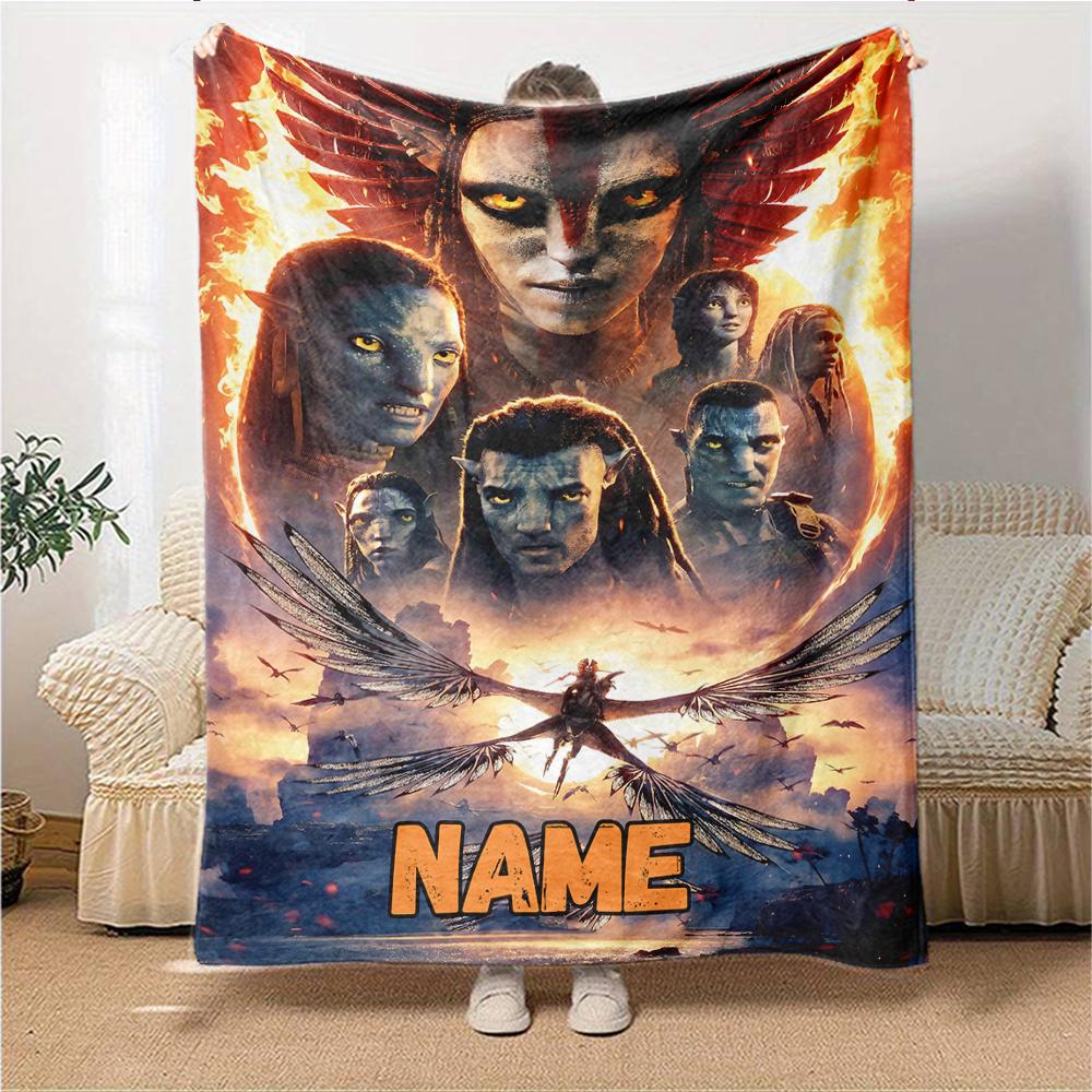Custom Name Eerie Eye Shadows Party Blanket For Couch Bed Plush Cozy Fuzzy Blanket Super Soft Warm Blankets For Fall And Winter 0916283