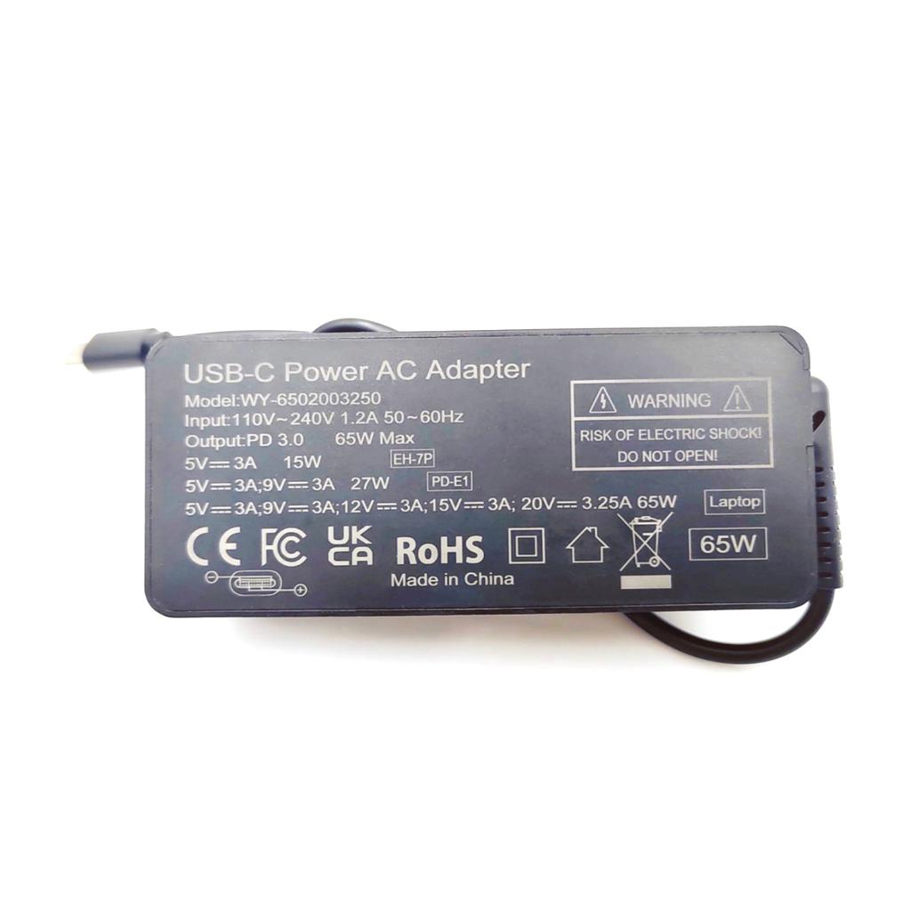Адаптер питания USB-C Type-C 65 Вт для Nikon, для Canon, для ноутбука ThinkPad, для HP, для Lenovo, портативное зарядное устройство USB-C