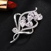 Fashion Copper Micro-Inlaid Zircon Chest + Corsage Women'S Cardigan Jacket Pin Silk Scarf Buckle Creative Flower Brooch