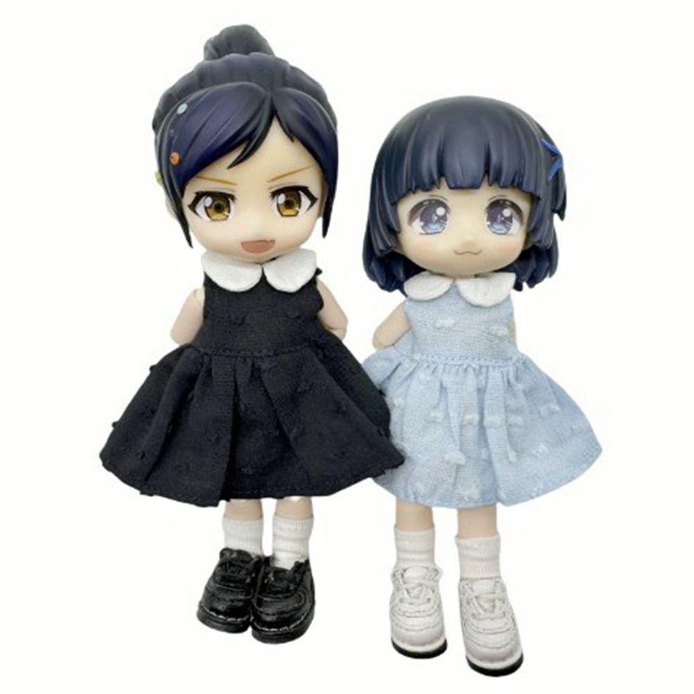 Fashion Doll Dot Dresses Accessories Tops Clothes Skirt for 1/11 OB11 Dolls/for 1/12 BJD