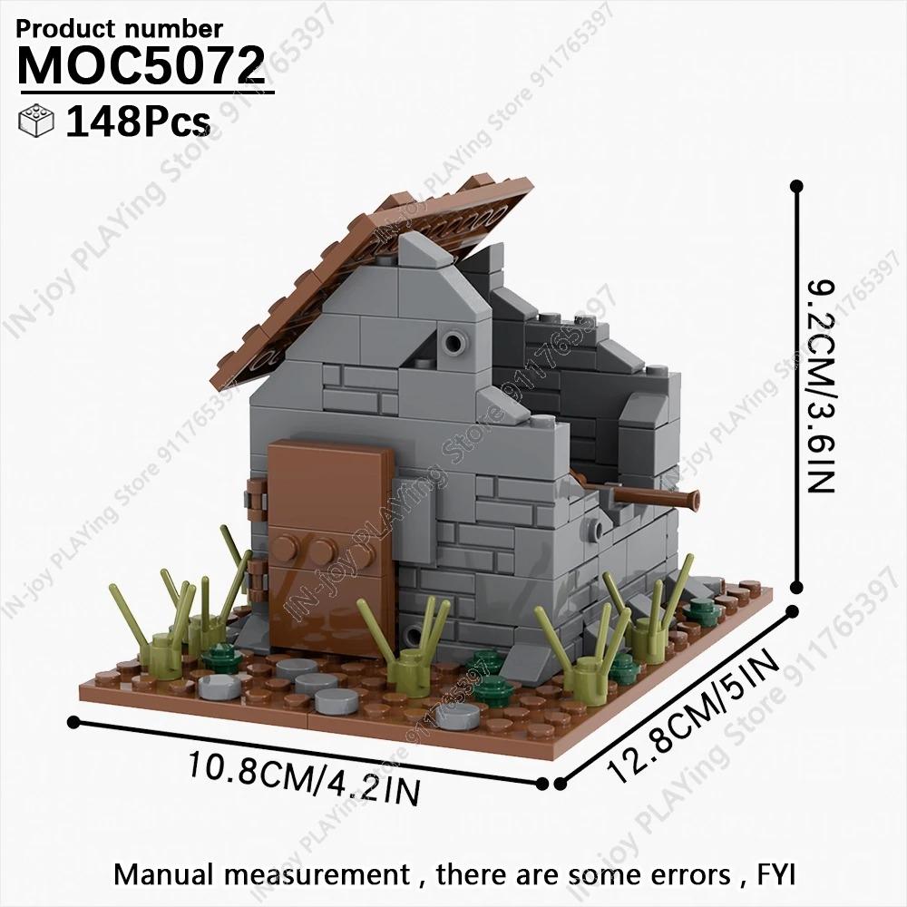 MOOXI Имитация военной войны Строительные блоки Вторая мировая война Руины поля боя Артиллерийская пушка Модель MOC Кирпичи Набор для взрослых Игрушка для мальчиков