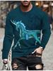 Warrior Cat Pattern Men's T-shirt Funny Animal 3D Print Long-sleeved Top All-season Base Layer Shirt Y2K Harajuku Streetwear
