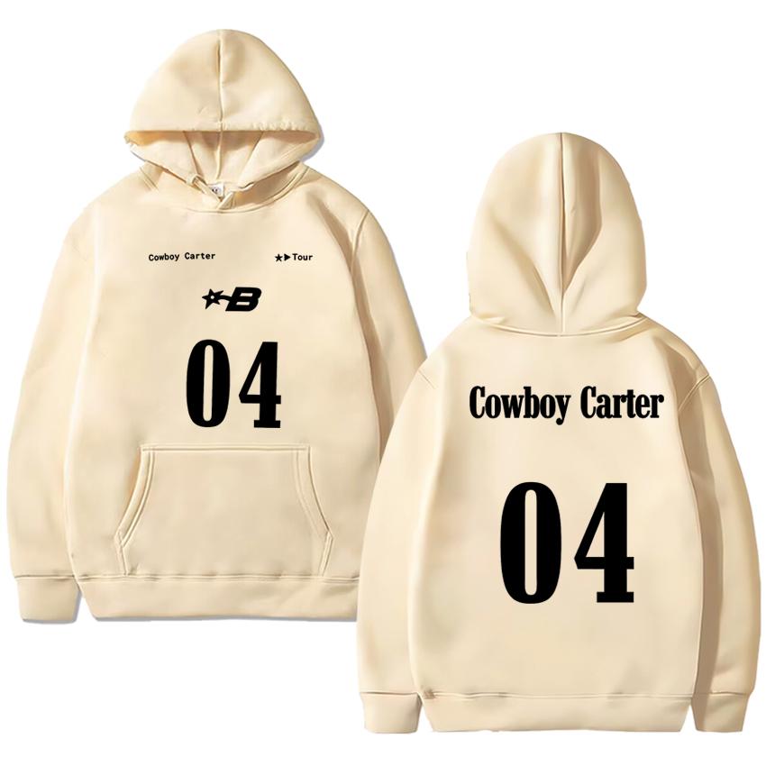 Hot Sale Beyonce Cowboy Carter Tour printed black Sweatshirt Unisex harajuku fashion Hoodie Men women Fleece Casual pullovers