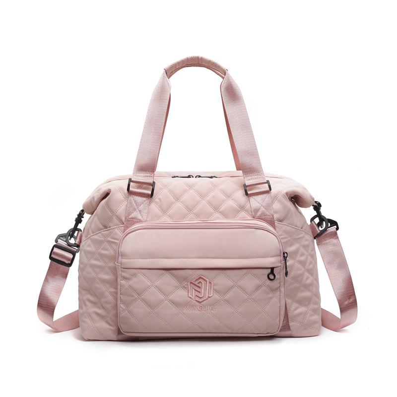 Женская модная спортивная сумка для фитнеса с ромбовидным узором и отделением для влажных и сухих вещей, для игр на открытом воздухе, повседневная ручная сумка-рычаг для багажа