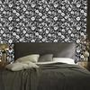 Wallpaper Black and white flowers, gray background, graphite center, 50x1000